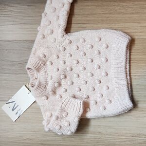 Light pink popcorn knit sweater